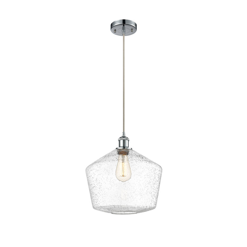 Luminaire suspendu simple à 1 lumière Gabbie, Chrome poli