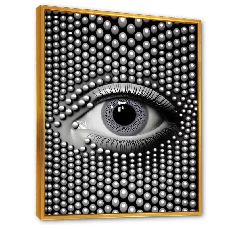 Adish Eye In Circular Infinity I - reproduction sur toile, L 12 po x H 20 po, Cadre flottant doré