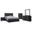 Ensemble de chambre avec grand lit noir 5 pièces
