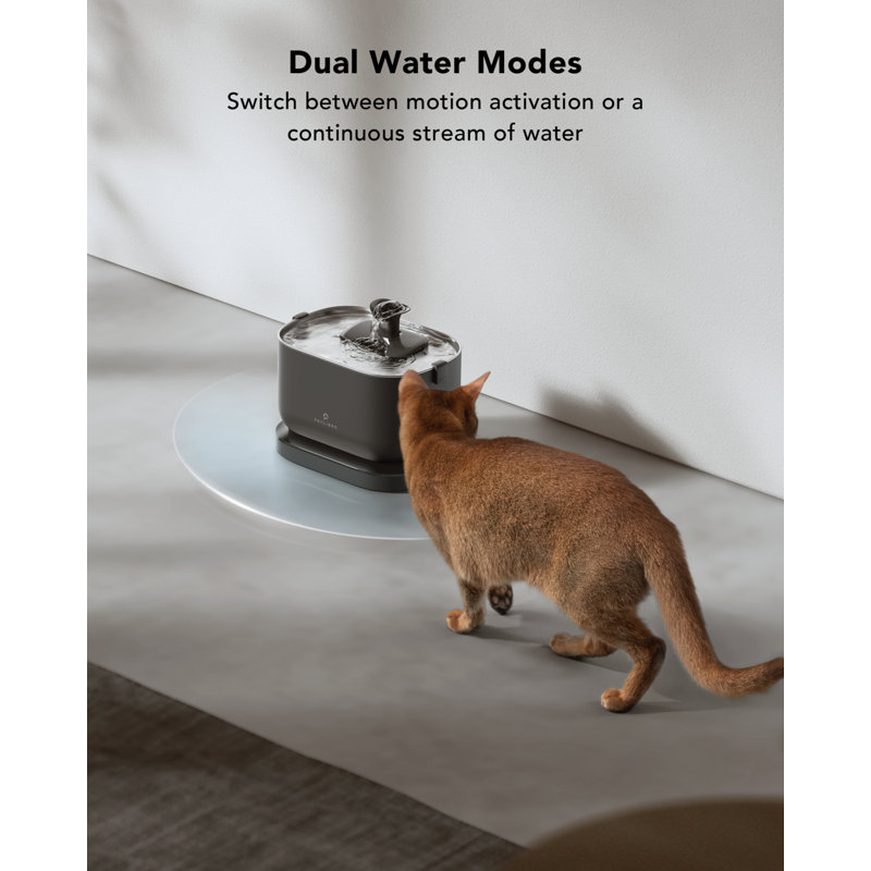 Black Stainless Steel Wireless Pet Water Fountain