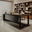 78.74" Dark-brown+Black L-Shaped Solid Wood+Iron desks-108353203