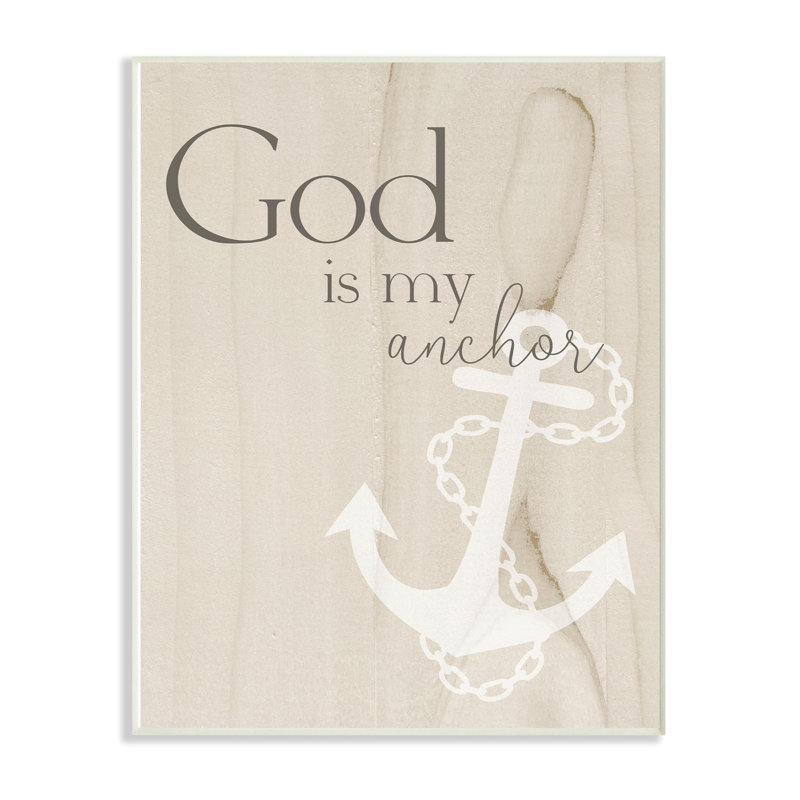 « dieu is my anchor bois texture », impression, H 15 po x l 10 po x P 0,5 po, Plaque murale