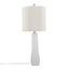 Lampe de table contemporaine en polyrésine de 29 po Pearl en polyester blanc mat, coquille naturelle et abat-jour en lin blanc de Grandview Gallery - ensemble de 2
