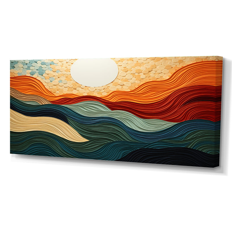 «Desert Sands Abstract», art mural sur toile, Toile tendue, H 28 po x l 60 po x P 1,5 po