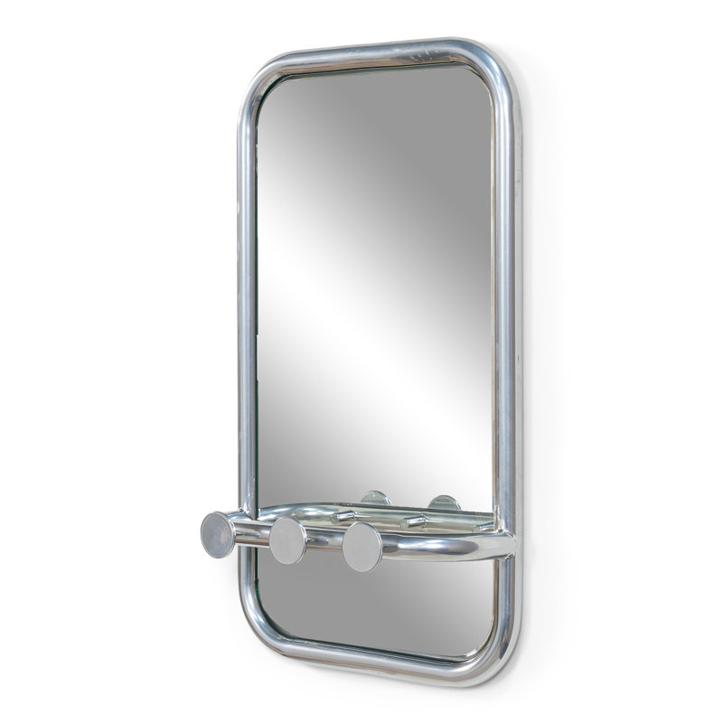 Retro Steel Rectangle Mirror, Chrome