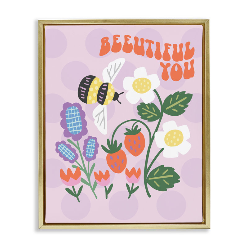 Cadre flottant Beeuitorable You Uplifting Bee, design par Jilly Jack Designs, H 31 po x l 25 po
