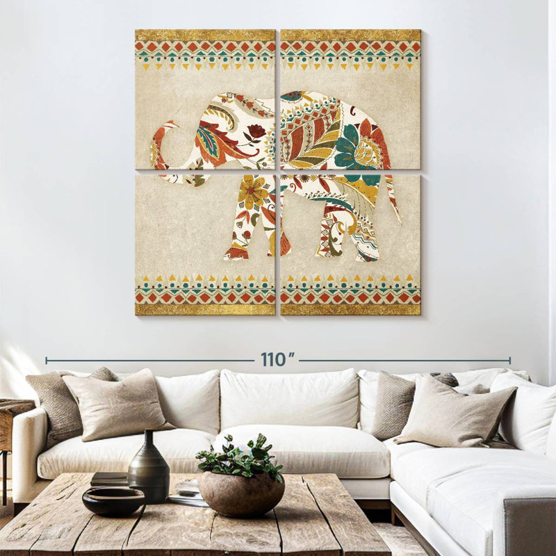 Brampt Boho Elephant II, 74" H x 74" W