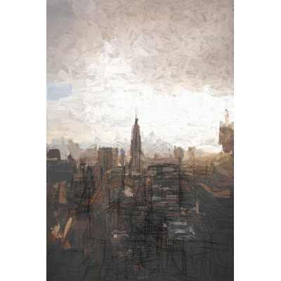 Sepia Skyview - Wrapped Canvas Painting