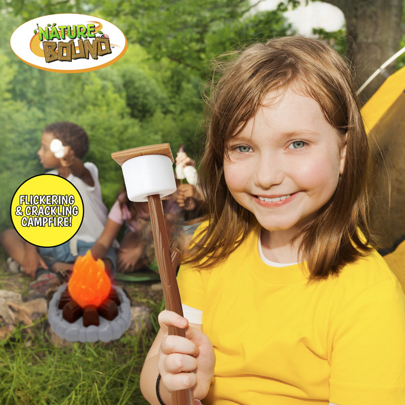 Nature Bound: Campfire Cookout - 13pc Light & Sound Camping Toy Playset, Crackling Campfire, S'mores-Lantern-Fish, In-Outdoor Pretend Play, Kids 3+