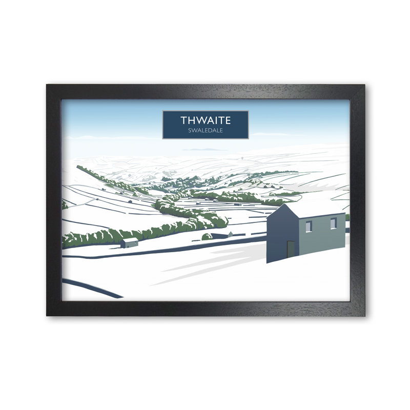 Thwaite In Snow by Richard O'Neill - Single Picture Frame Print, 594 cm H x 814 cm W, Black