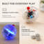 Boule pour chat clignotante à DEL - Boule lumineuse interactive de 1,4 po activée par le mouvement avec lumière tricolore, arrêt automatique, à piles, pour chats d'intérieur et chatons (transparent)