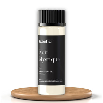 Scentia Resort Diffuser Oil Inspired By The Edition Resort Scent - 20 ml 0,67 oz liq. - Huile essentielle mélangeant des notes de rose, bergamote, citron et musc pour diffuseurs et humidificateurs d'aromathérapie - Noir Mystique