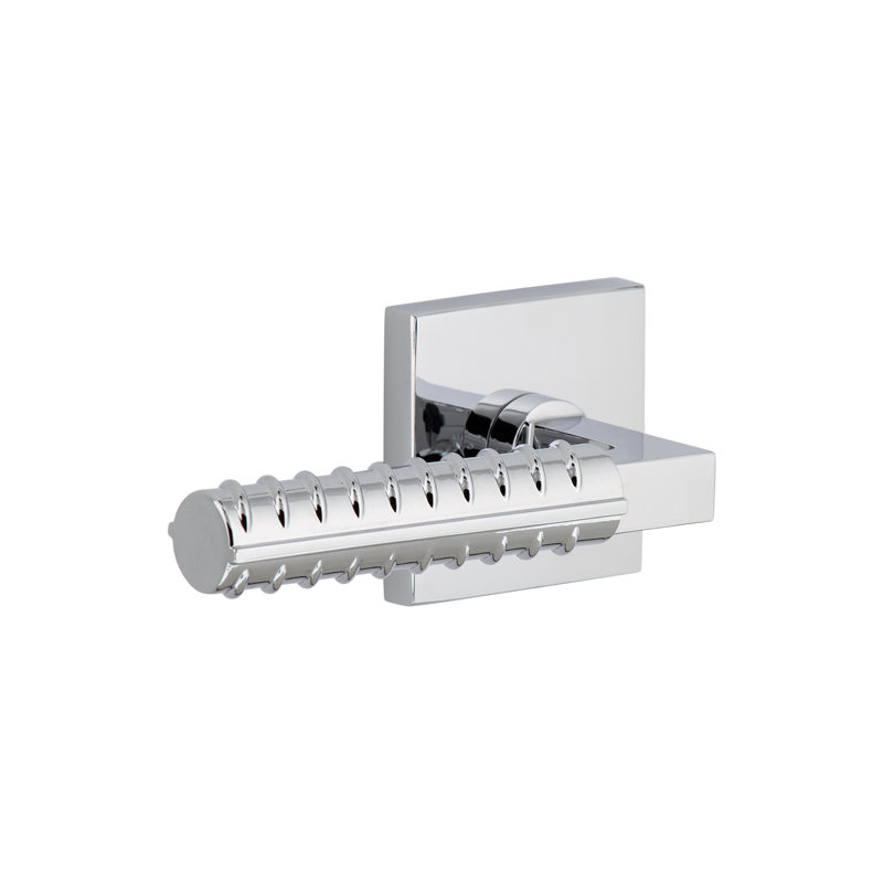 Viaggio Circolo Rosette Double Dummy, Modern Industrial Lever Handle, Square, Bright Chrome