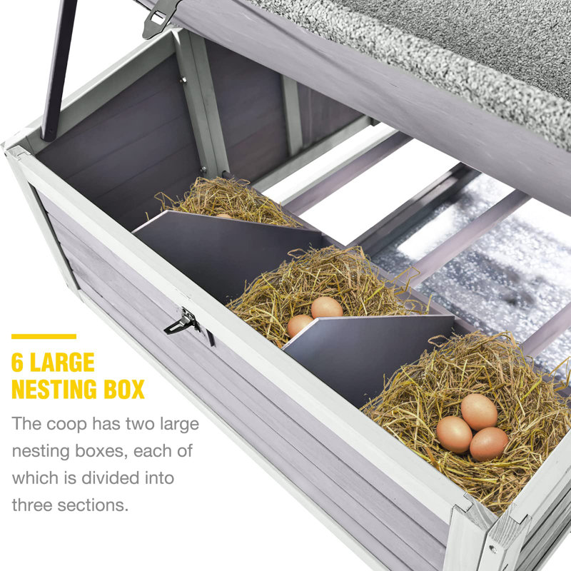 55.12 Square Feet Chicken Coop with Chicken Run For Up To 10 Chickens