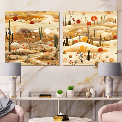 Katie - Desert Metal Wall Art Living Room Square Set Of 2