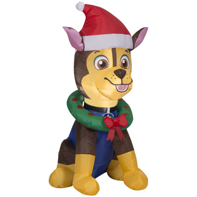 Christmas Inflatable Paw Patrol Chase in Santa Hat