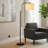65" Moniek Metal Floor Lamp, Black/White