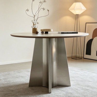 Mid-Century Round Sintered Stone Table