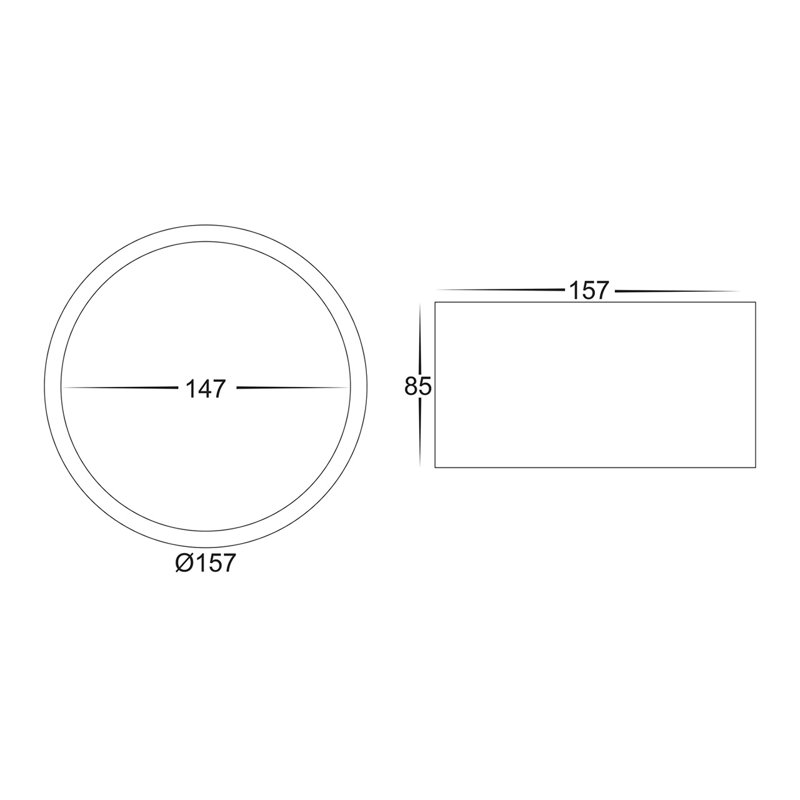 Thorin LED Flush Mount, Black, 8.5cm H x 15.7cm W x 15.7cm D