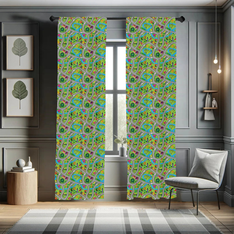 Room Darkening Sliding Panel Pair, 28" x 84", Green