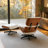 Leather Lounge Chair with Ottoman, Solid Wood Frame and Heavy-Duty Aluminum Alloy Base-1702219449