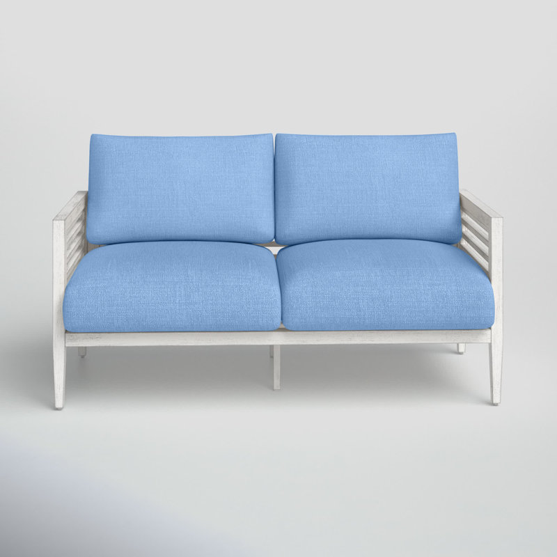 Causeuse de patio avec coussins Torland, Tissage uni Sunbrella® océan