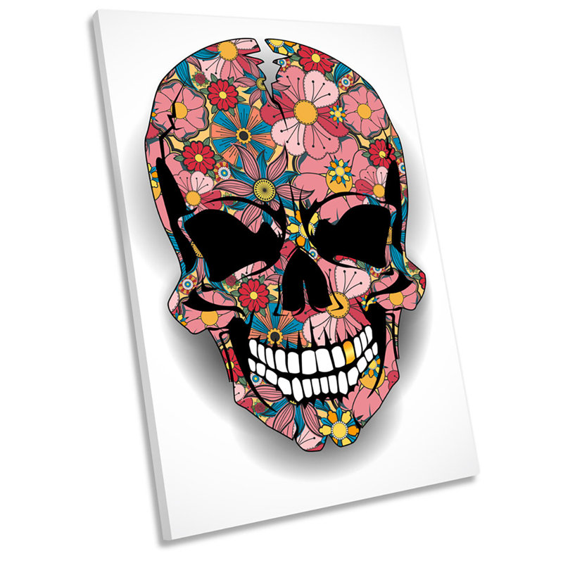 Urban Graffiti Skull - Wrapped Canvas Print, 91.4cm H x 61cm W x 4cm D