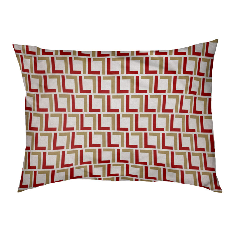 Coussin pour chien Bonheur, Small  (18'' W x 28'' D x 4'' H), Blanc / rouge / doré