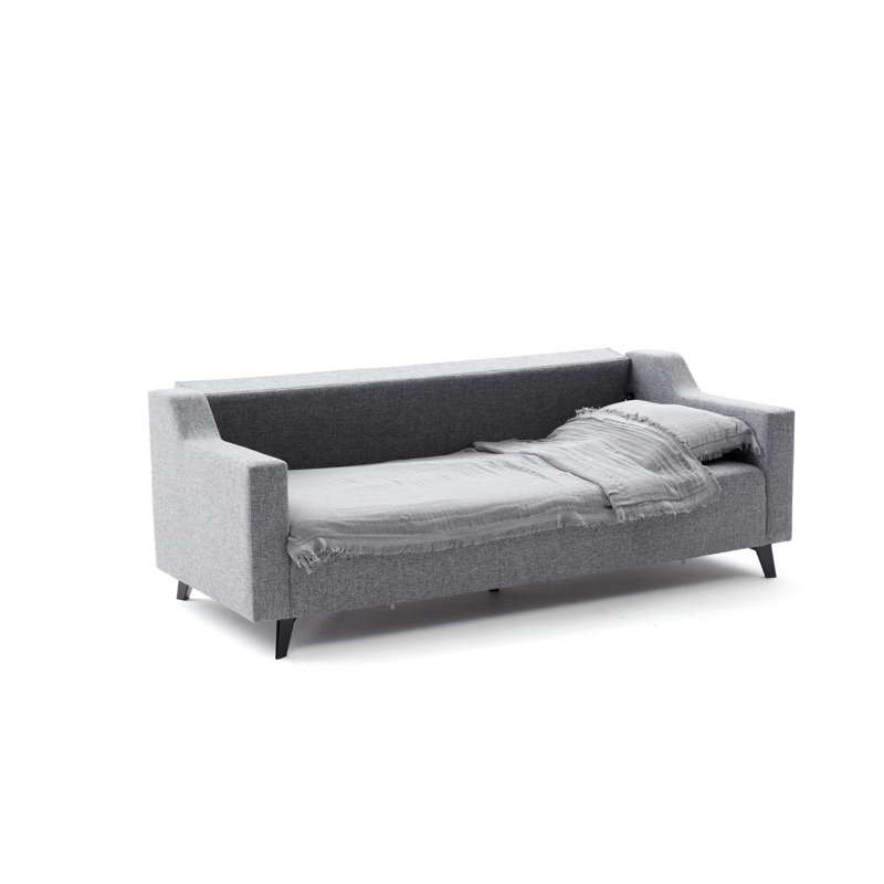 Canapé et méridienne de 90,6 po Roeper, Mélange de polyester gris