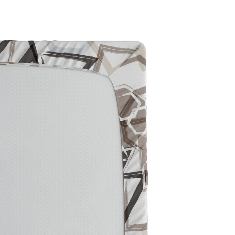 Microfiber Geometric Fitted Sheet, Twin Fitted Sheet