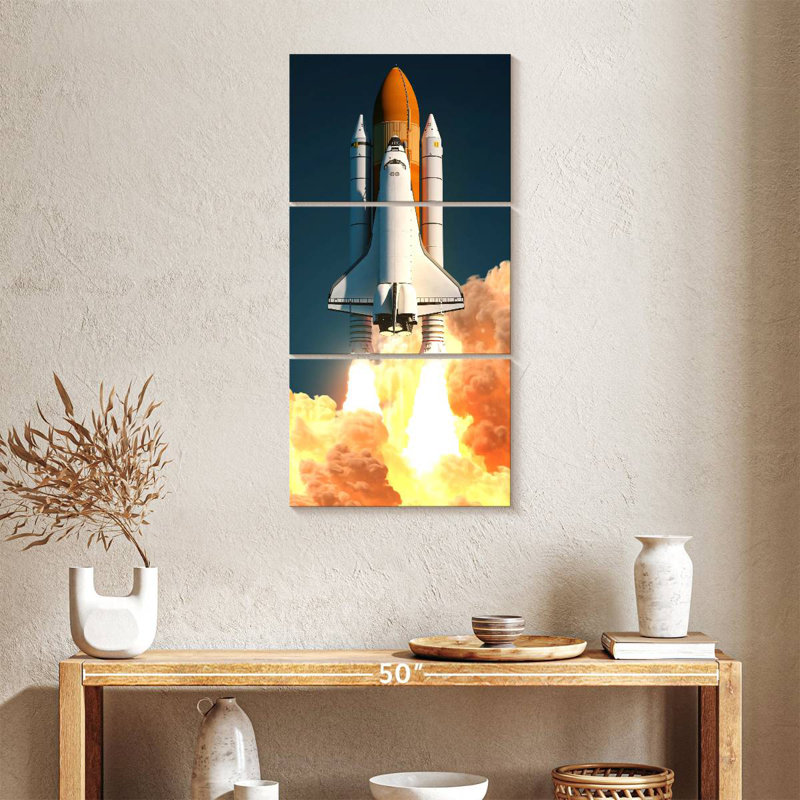 Launching Space Shuttle, 38" H x 18" W