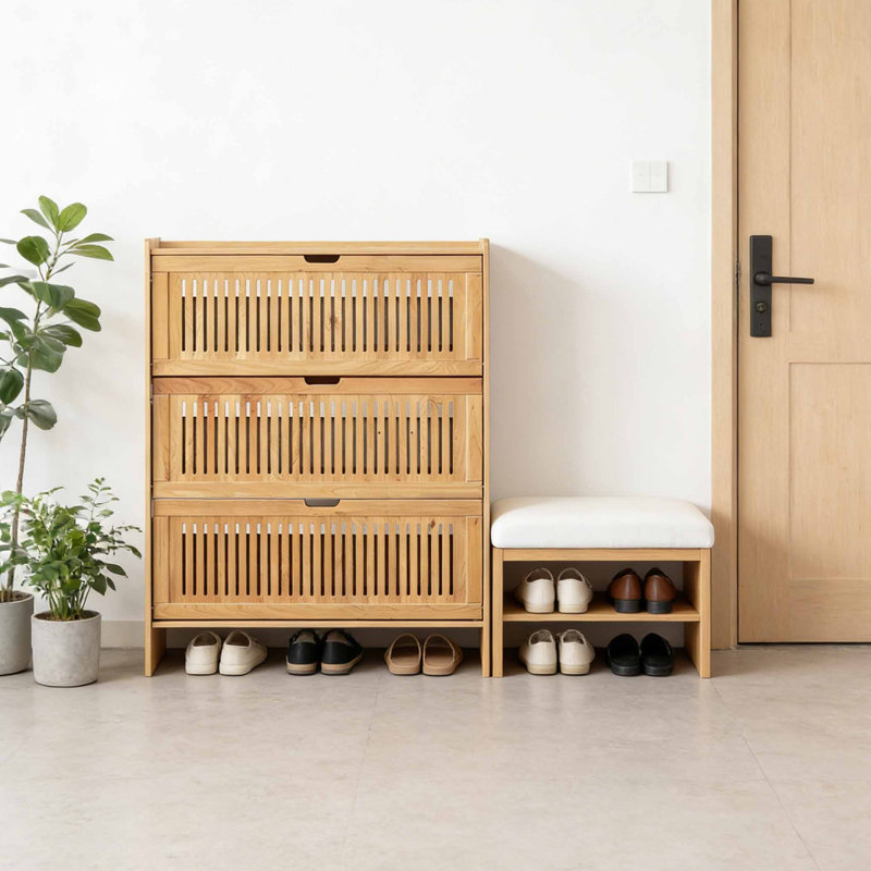 Italian style extremely narrow shoe cabinet, 47.24" H x 37.8" W x 10.24" D