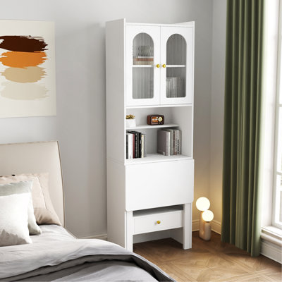 Table d'écriture pliable, armoire de bureau avec tablette et tiroir