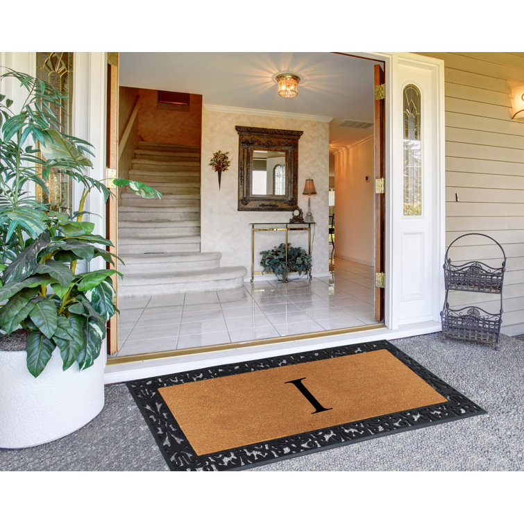 Canora Grey Somerdale Natural Coir Monogrammed Door Mat For Front