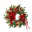 Couronne de Noël pré-illuminée de 61 cm de diamètre avec ornements rouges et dorés
