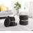 Techni Mobili Modern Velvet Round Ottoman With Storage, Grey-2142480100