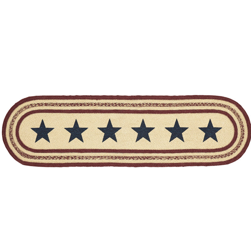 Brunswick Geometric Oval Independence Day Table Runner, 48" W x 13" L