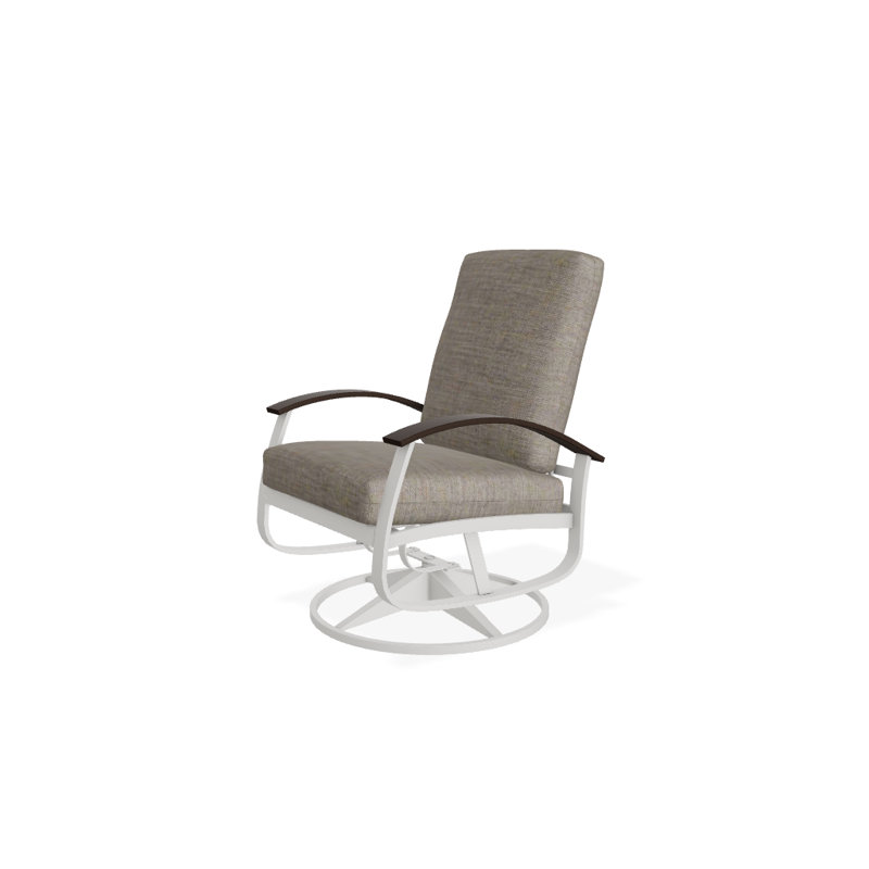 Chaise de patio pivotante avec coussin Askar, Tissage uni cendre coulée Sunbrella®, Neige texturée, Kona P10