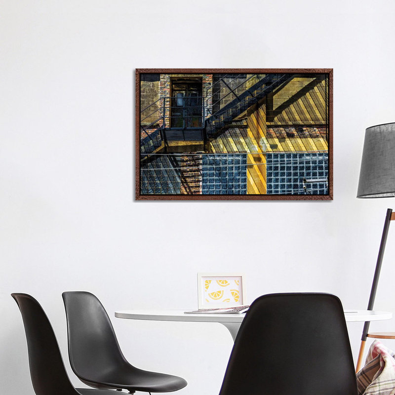 Dearborn And Maple Fire Escape 1 Piece Wall Art on Canvas, 101.6 cm H x 66.04 cm W, Classic Wood Floater Framed