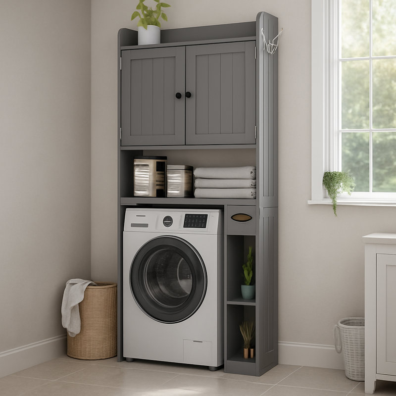 Corneliea Over-the-Toilet Cabinet with Adjustable Shelves, Gray