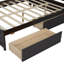 Lit double pleine grandeur en forme de L avec prises de courant, ports de chargement USB, deux tiroirs, brun clair-1465290584-1465290586