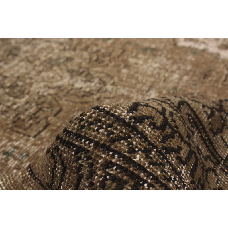 Tapis de la laine 6 pi 6 po x 9 pi 6 po "one-of-kind" à la main-noué la 1990 kosak kaki Kane