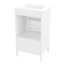 Meuble-lavabo de 20 po avec lavabo, armoire de salle de bain avec porte, tablette de porte et repose-pieds réglables, tiroir blanc-519647470