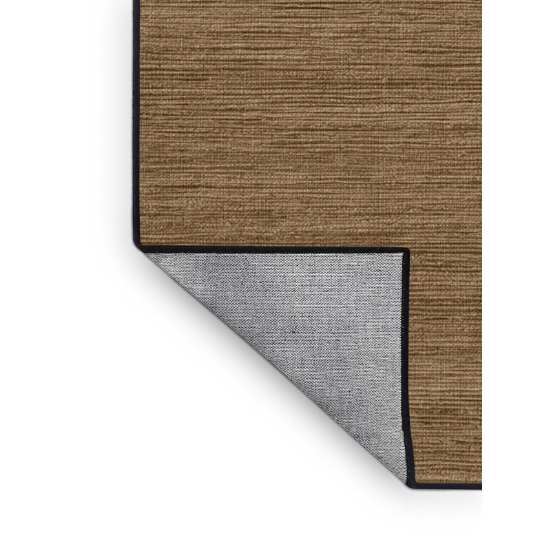Tapis brun uni lavable à la machine, Rond 6 pi