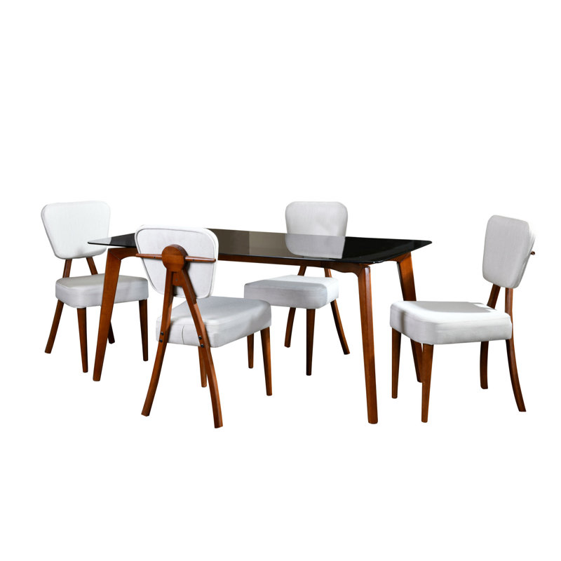 Ensemble repas pour quatre personnes, Naturel / crème