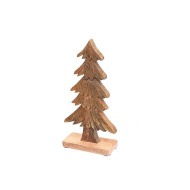 Wood Carved Pine Trees (Set of 3)