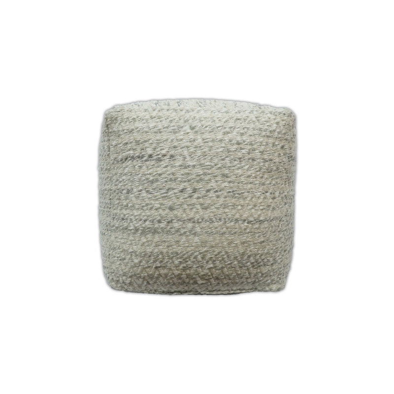 Aminah Upholstered Pouf, Ivory