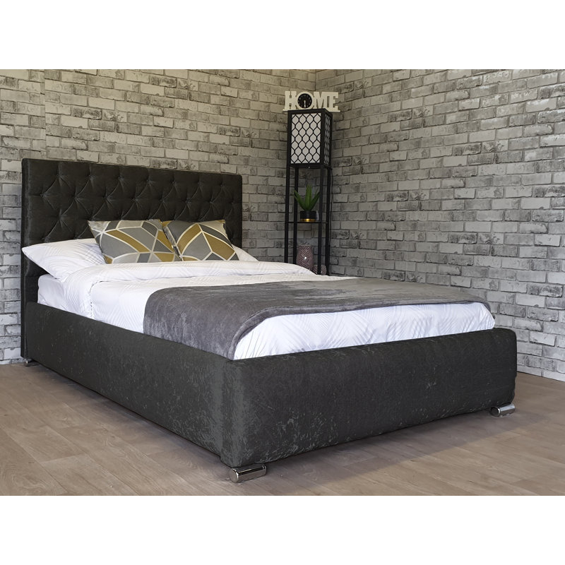 Upholstered Bed, Small Double (4'), Black