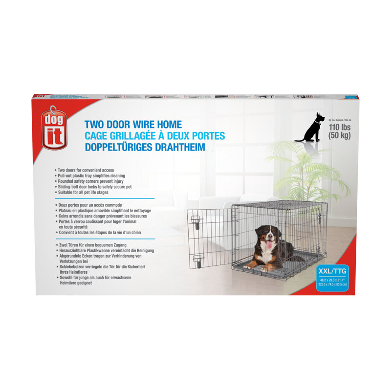 Cage pour chien Dogit, Double Extra Large (31.5" H x 29.3" L x 48" L)
