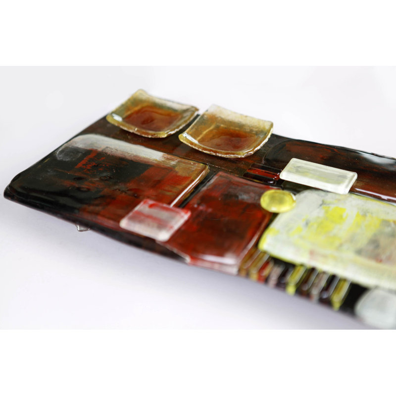 Jasmine Art Glass Glass Cheese Board
